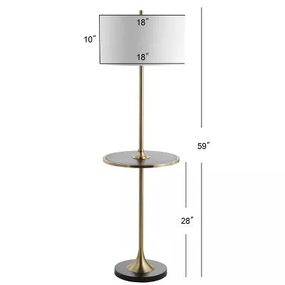 Metal/Wood Luce Floor Lamp (Includes LED Light Bulb) Black