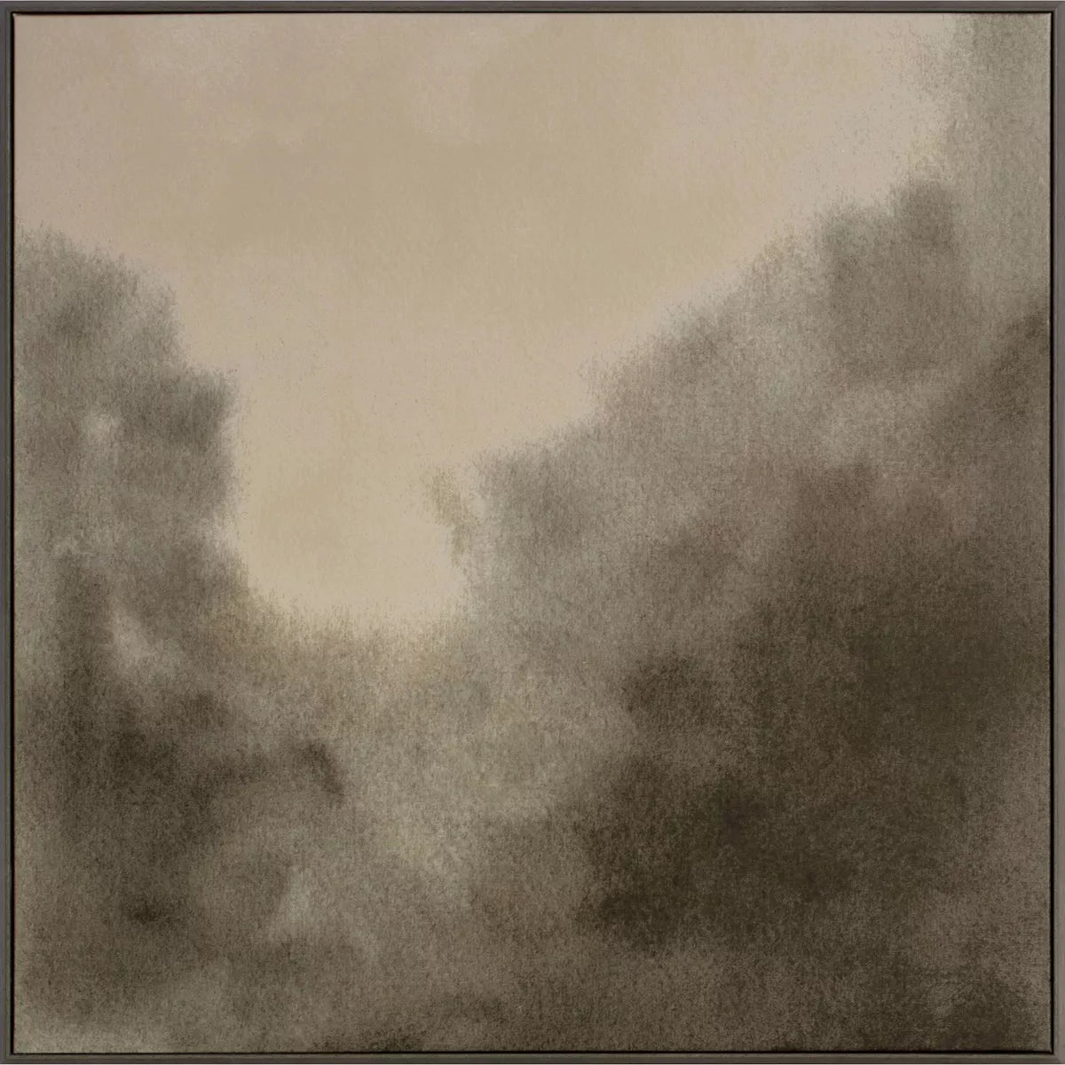 Blurry Treetops Framed Wall Art Canvas Board Serene Nature Decor