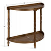 Bellport Half Circle Wood Console Table, Rustic Brown