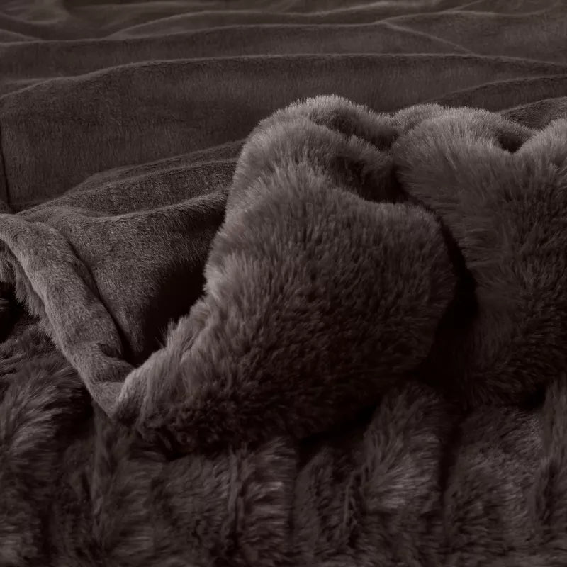60" x 86" Faux Fur Oversized Bed Throw - Threshold Signature