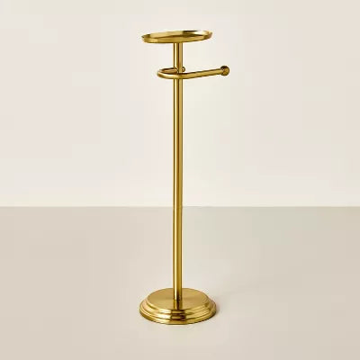 Brass Toilet Paper Stand Brushed Finish