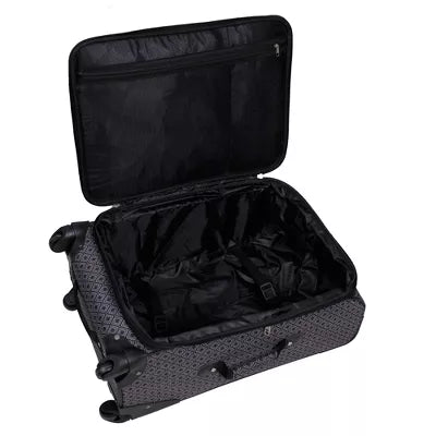 3pc Softside Checked Luggage Set - Gray Geo