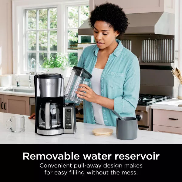 12 Cup Programmable Brewer - Stainless Steel Drip Coffee Maker, Glass Carafe, Permanent Filter