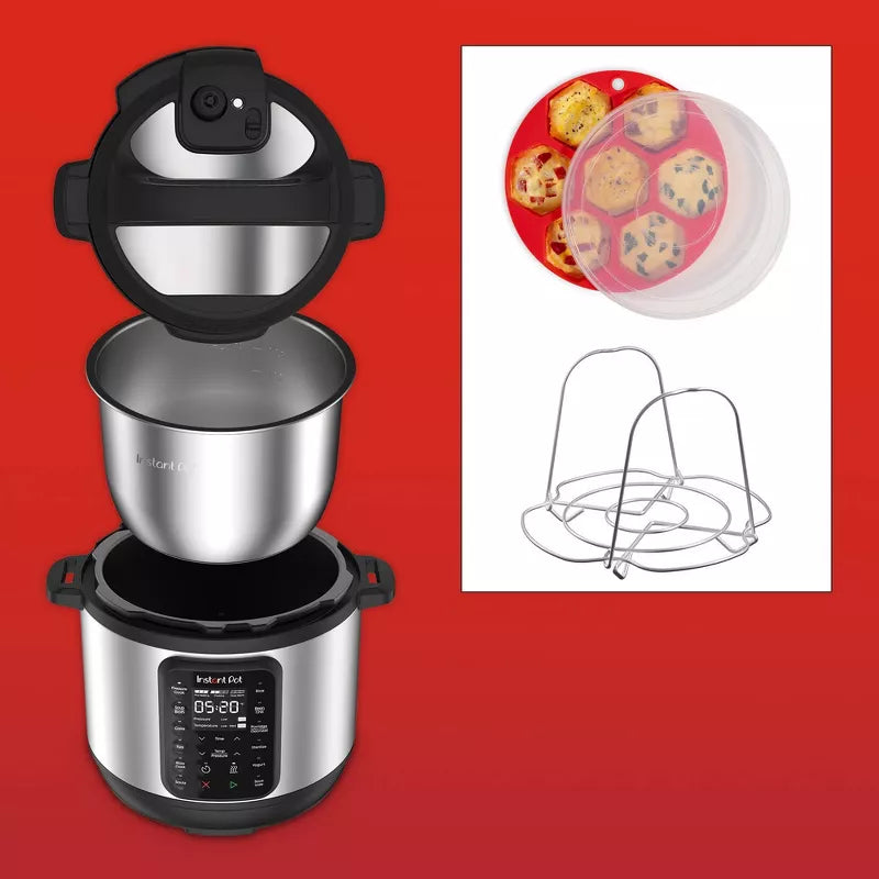 9-in-1 Pressure Cooker Bundle: Exclusive Bonus Silicone Pan with Lid, Rice & Multi Cooker, Stainless Steel