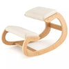 Ergonomic Kneeling Chair Wooden Rocking Chair with Comfortable Padded Seat Cushion & Knee Support Upright Posture Support Chair for Back Pain Relief Beige/Black/Gray