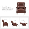 Yanik Vegan Leather Manual Recliner with Nailheads Wingback