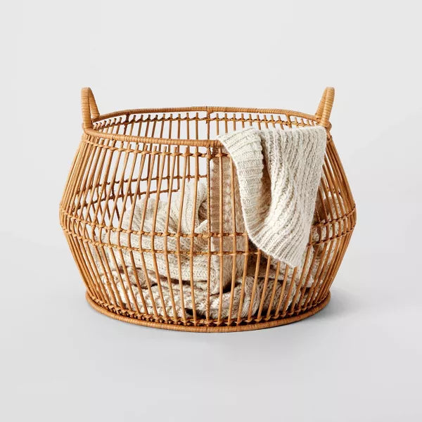 Round Decorative Baskets Natural