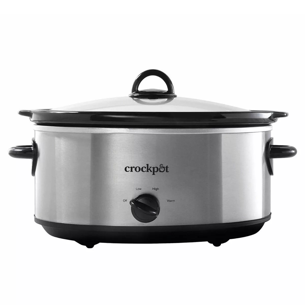Manual Slow Cooker - Stainless Steel: Original Slow Cooker, Removable Stoneware, Stay-Cool Handles