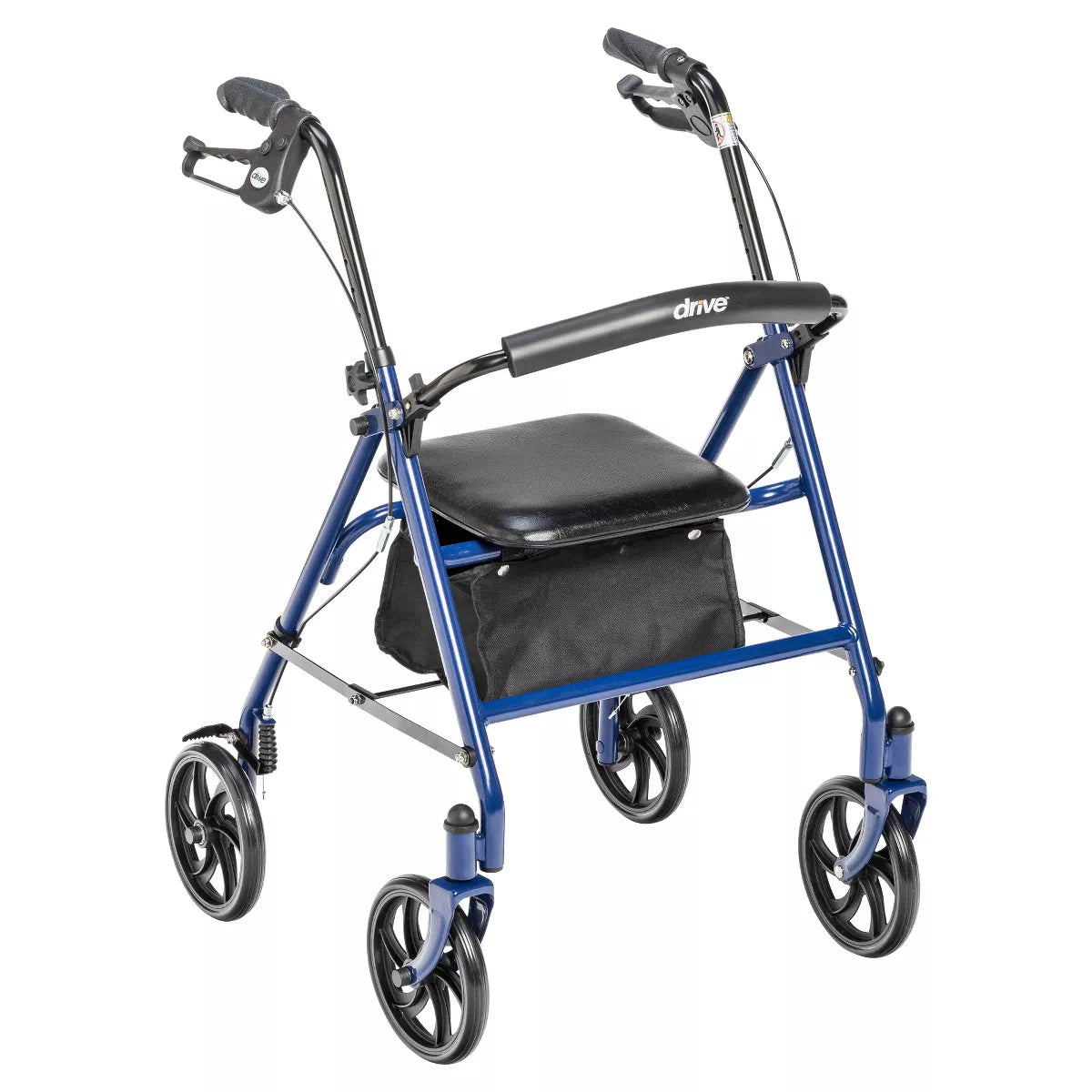 Four Wheel Walker Rollator with Fold Up Removable Back Support, Blue