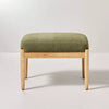 Boucle Upholstered Wood Ottoman