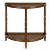 Bellport Half Circle Wood Console Table, Rustic Brown