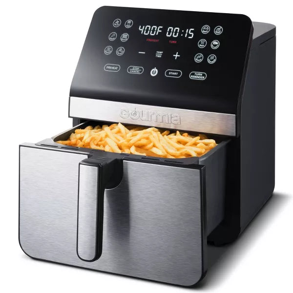 Digital Air Fryer, with 12 One-Touch Functions & Guided Cooking - Stainless Steel: Kitchen Appliance