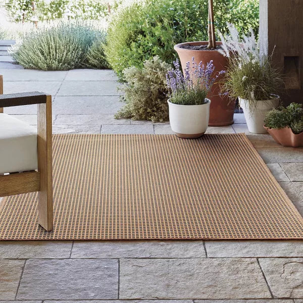 Outdoor Rug Micro Grid Black/Beige