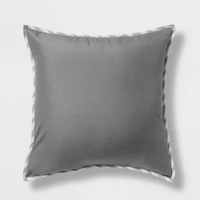 8pc Reversible Classic Stripe Comforter Set Gray/White - Queen