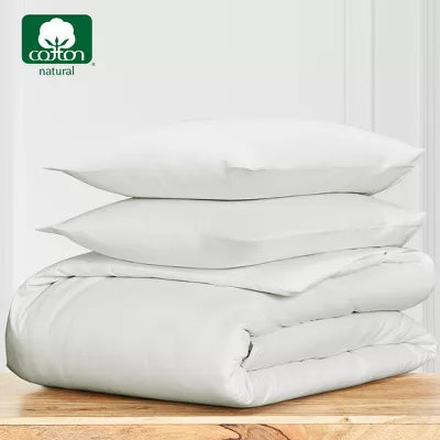 Duvet Cover Set 100% Cotton Sateen - Button Closure, Corner Ties