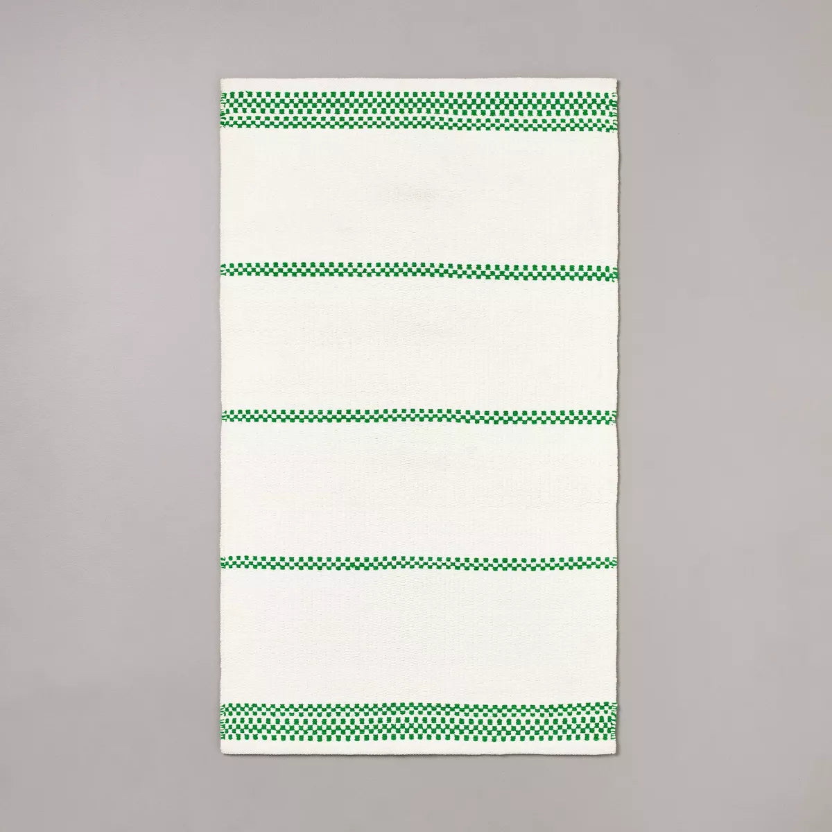 Checkered Stripe Indoor/Outdoor Handmade Accent Rug, final cut