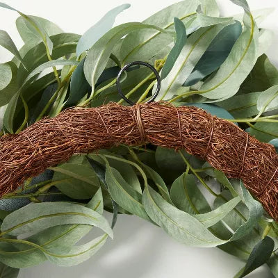 Faux Mixed Eucalyptus Wreath - Indoor/Outdoor, Unlit, Wall Decor