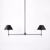 Metal Two Arm Shaded Chandelier Ceiling Light Black