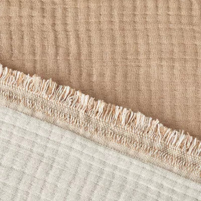Reversible Textured Cotton Chambray Coverlet - Full/Queen
