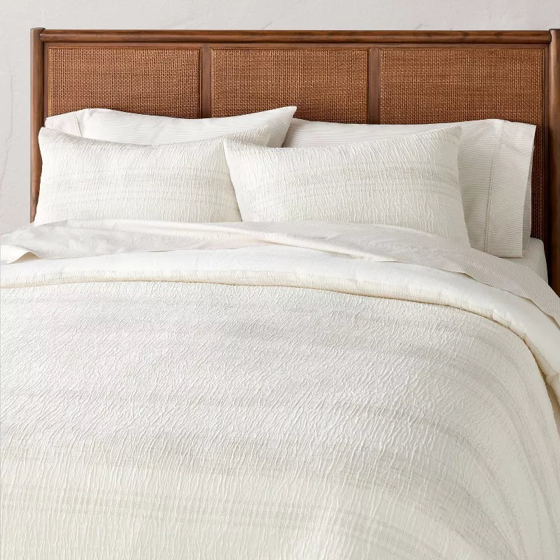 1pc Heather Stripe Comforter Twilight Taupe - King