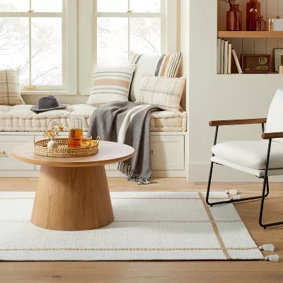 Wooden Round Pedestal Coffee Table