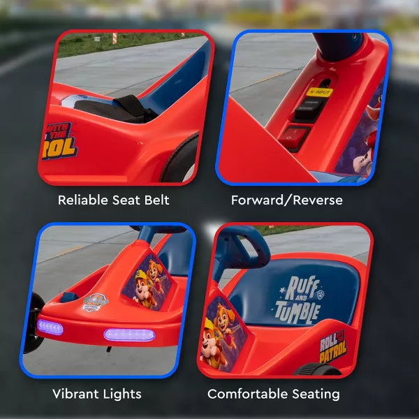 Electric Go Kart for Kids with Lights, Remote Control, Seat Belt, Durable Ride-On Toy