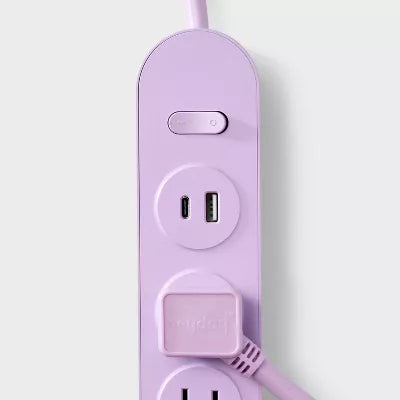 4-Outlet Power Strip Extension Cord with USB and USB-C Ports