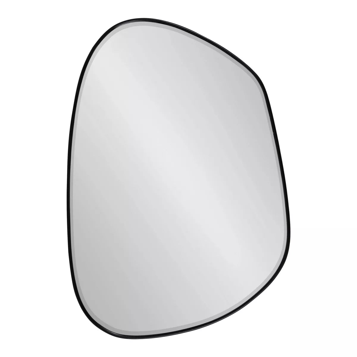 Ponder Decorative Wall Mirror Black - Asymmetric, Beveled Edge, Wall-Mount