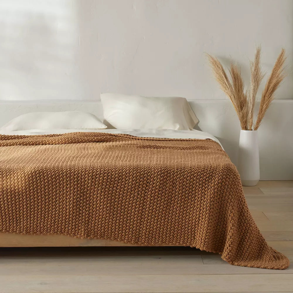 Chunky Knit Bed Blanket
