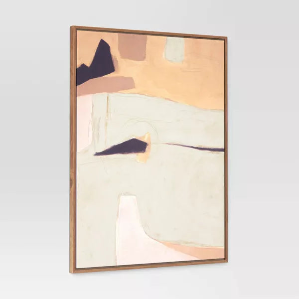(Set of 2) Earth Abstract Framed Canvases Brown