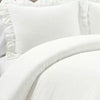 3pc Ella Ruffle Comforter Bedding Set White - King