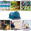 Pop Up Beach Tent with UV Protection and Ventilation Windows – Water and Wind Resistant Sun Shelter for Camping, Fishing, or Play  (Blue)