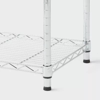 4 Tier Wire Shelving Chrome