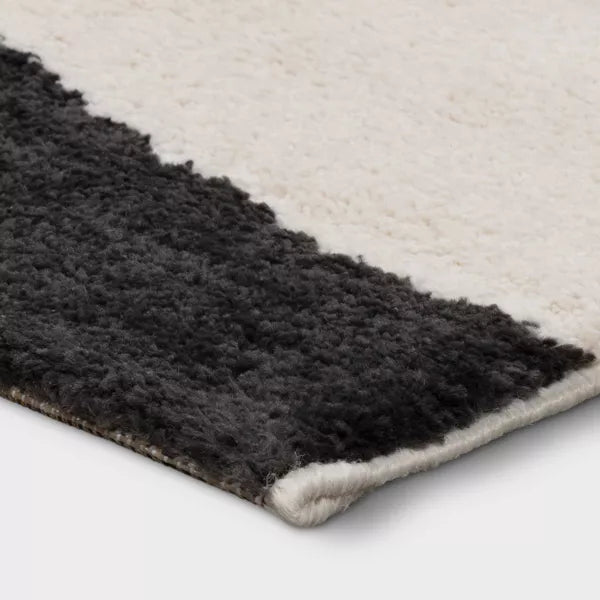 Abstract Inkblot Rug Black/White 5'x7'