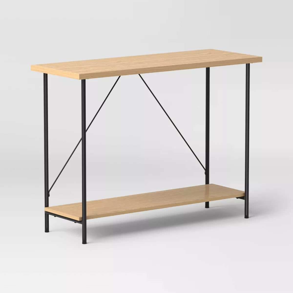 Wood and Metal Console Table Natural