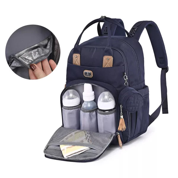 Diaper Bag Backpack with Portable Changing Pad, Pacifier Case and Stroller Straps