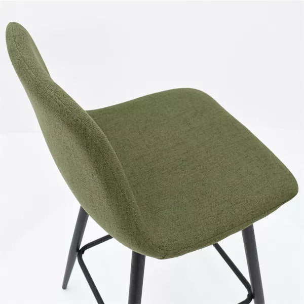 Bingo Upholstered Counter Height Stool with Black Leg Set of 2