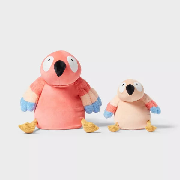 Parrot and Baby Weighted Plush Kids' Throw Pillow Pink
