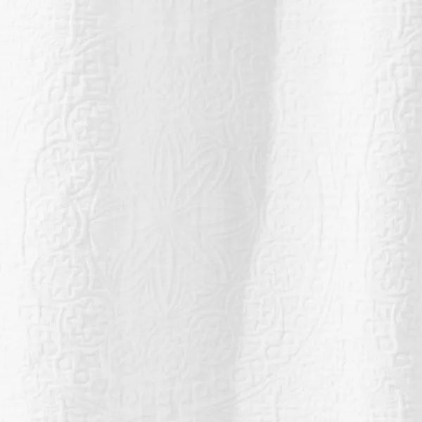 Matelasse Medallion Shower Curtain White