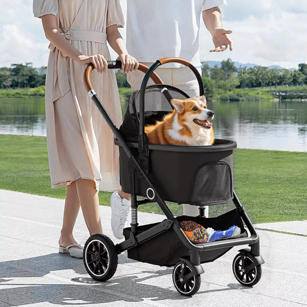 3-in-1 Pet Stroller for Dog, Folding Cat and Dog Stroller with Detacha –  Salvage & Co Indy