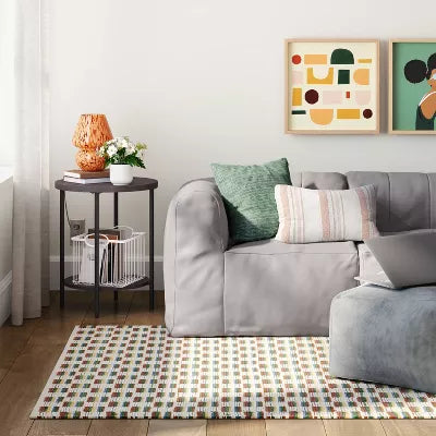 Checkered Chindi Handwoven Area Rug 4'x5'6"