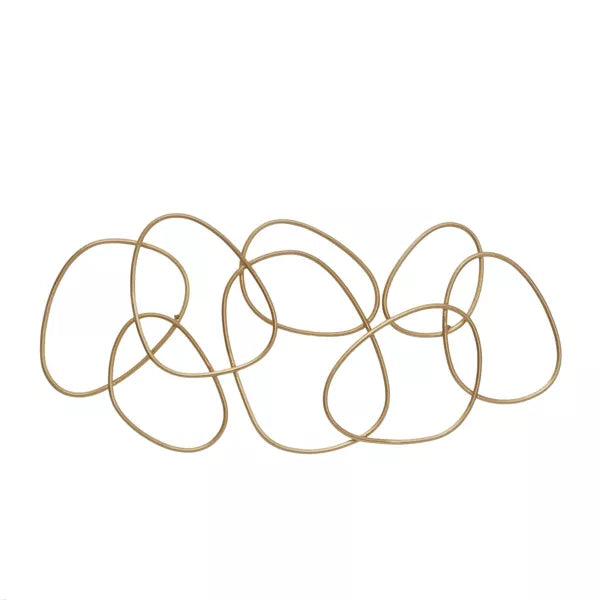 Metal Abstract Wall Decor Gold -  Contemporary Iron Artwork, Indoor Vertical Display