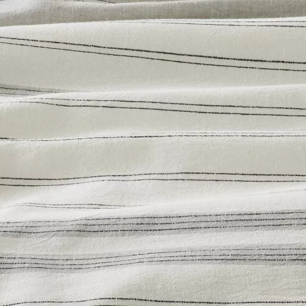 Alternating Pinstripe Comforter & Sham Set Gray/Cream Full/Queen