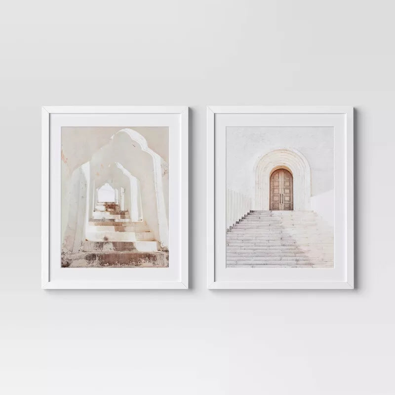 (Set of 2) Architecture Framed Arts Neutrals