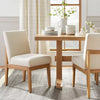 Upholstered Natural Wood Slipper Dining Chair