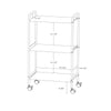 3 Shelf Wide Utility Storage Cart Gray: Steel Rolling Organizer with Wheels, Multipurpose