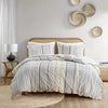 3pc Imani Cotton Printed Duvet Cover Set with Chenille - Full/Queen