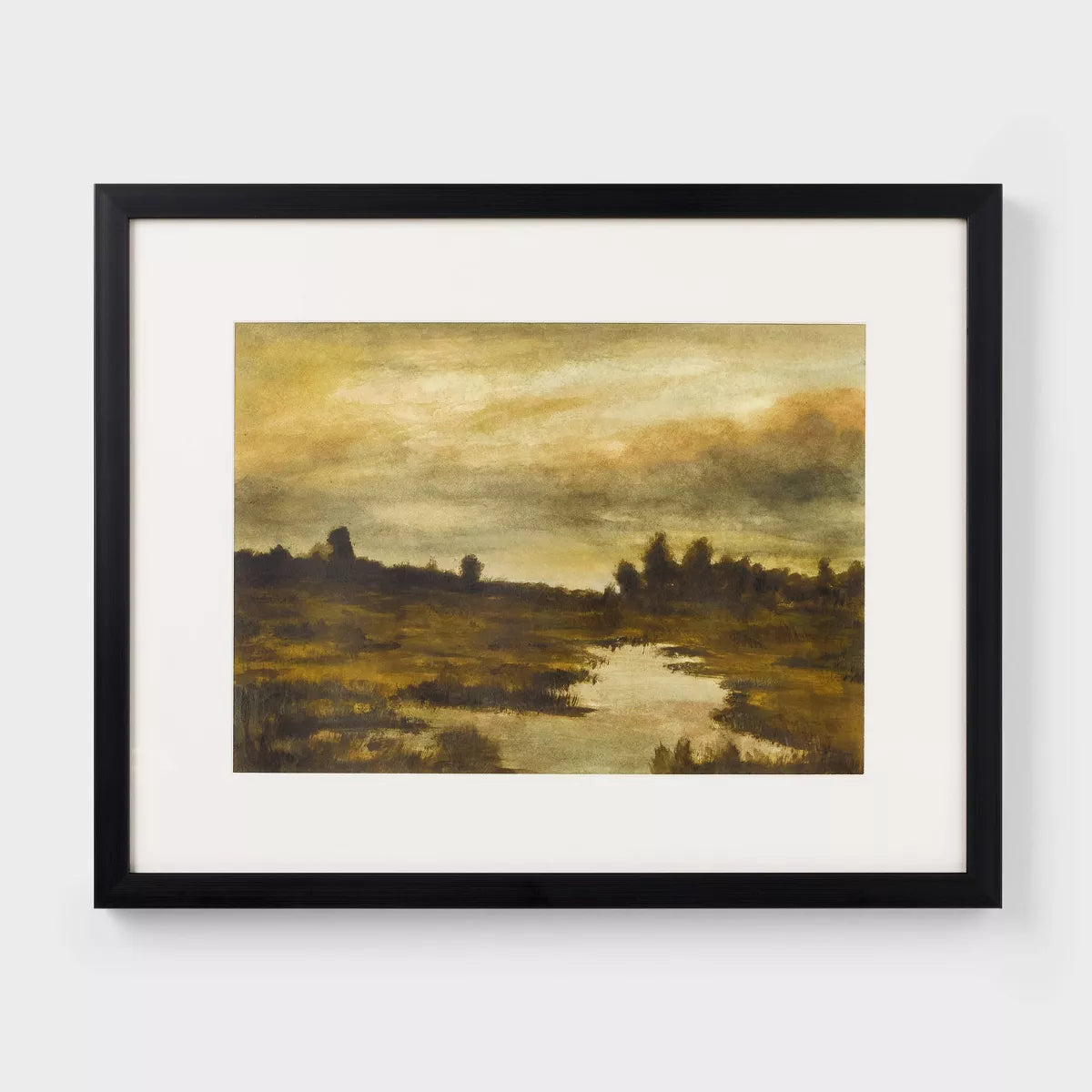 20"x16" Marshland at Dusk Framed Wall Art SHOWROOM ITEM