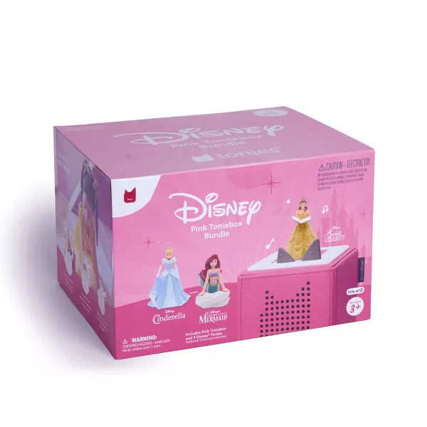 Belle, Cinderella and Ariel Toniebox Audio Player Bundle: Learning System Accessories for Kids, No Battery Needed