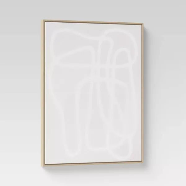 1 - Line Drawing Wall Canvas Gray/White
